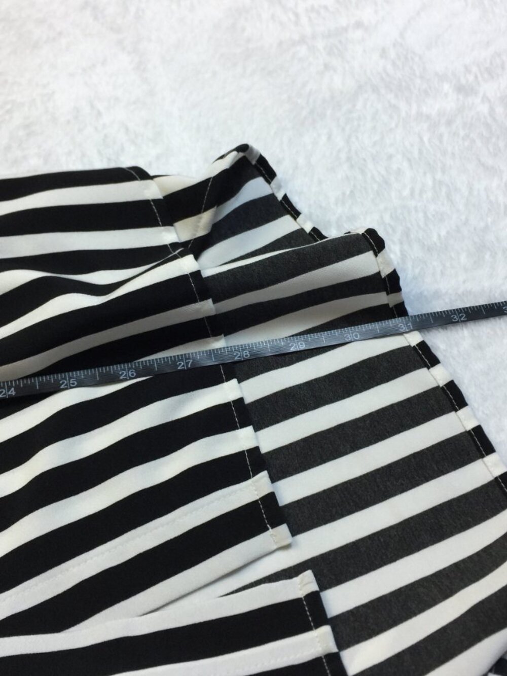 Karl Lagerfeld Tunic Shirt Sz M Woman Navy White Striped Button Down Long Sleeve - Picture 14 of 16